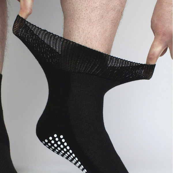 Sock Snob 4 Pack Short Bamboo Diabetic Socks With Grips For Men And Women