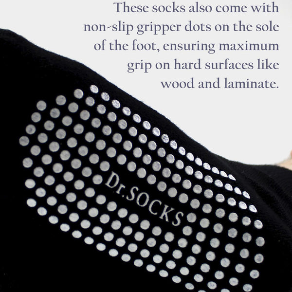 Sock Snob 4 Pack Short Bamboo Diabetic Socks With Grips For Men And Women