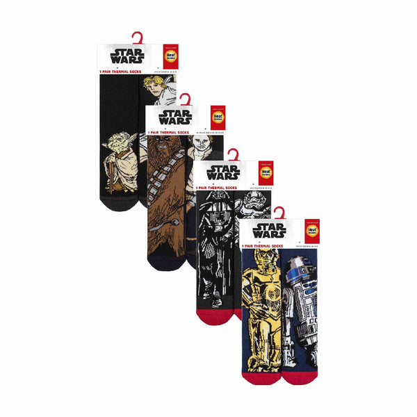 Sock Snob 4 Pairs Kids Winter Lite Star Wars Socks: Thermal Fun Novelty Socks