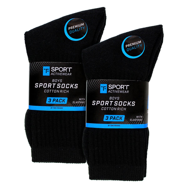 Sock Snob 6 Pack Boys Breathable Cotton Sport Socks