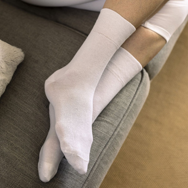 Sock Snob 6 Pack Ladies Non Elastic Cotton Diabetic Socks With Seamless Toe