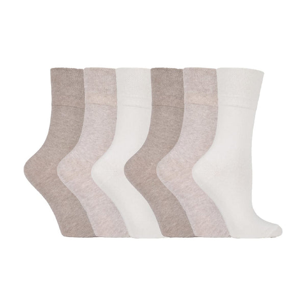 sock snob 6 Pack Ladies Non Elastic Plain Coloured Cotton Socks