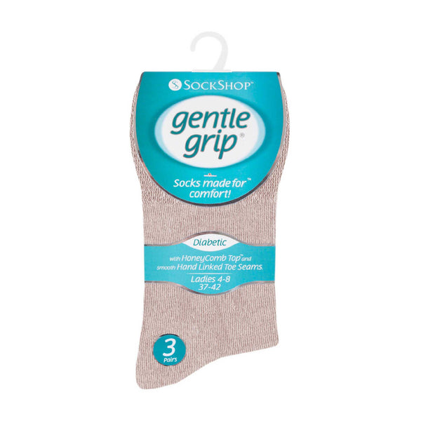 Sock Snob 6 Pack Ladies Non Elastic Soft Top Cotton Diabetic Socks