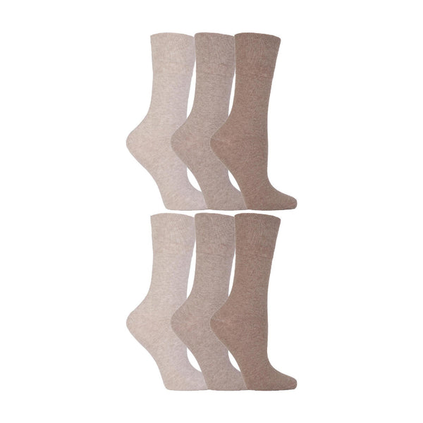 sock snob 6 Pack Ladies Non Elastic Soft Top Cotton Diabetic Socks