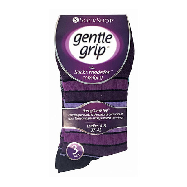 Sock Snob 6 Pack Ladies Patterned Cotton Non Elastic Socks