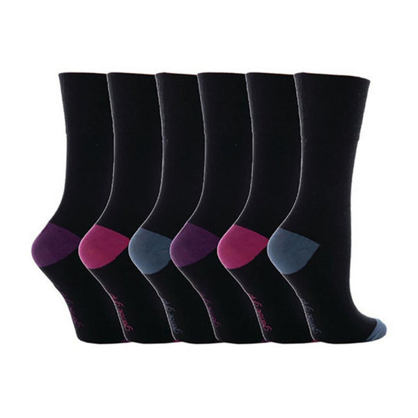 Sock Snob 6 Pack Ladies Patterned Cotton Non Elastic Socks