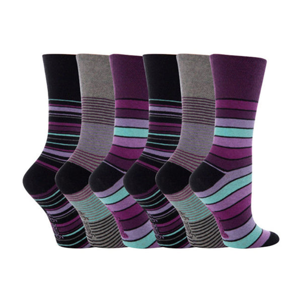 sock snob 6 Pack Ladies Patterned Cotton Non Elastic Socks
