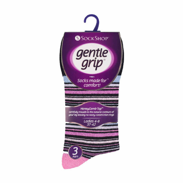 Sock Snob 6 Pack Ladies Patterned Non Elastic Cotton Socks