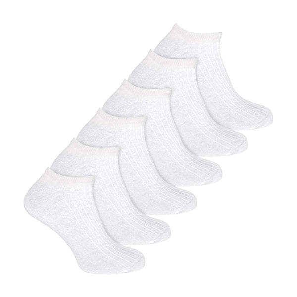 Sock Snob 6 Pack Mens 100% Cotton Soft Breathable Ankle Trainer Socks