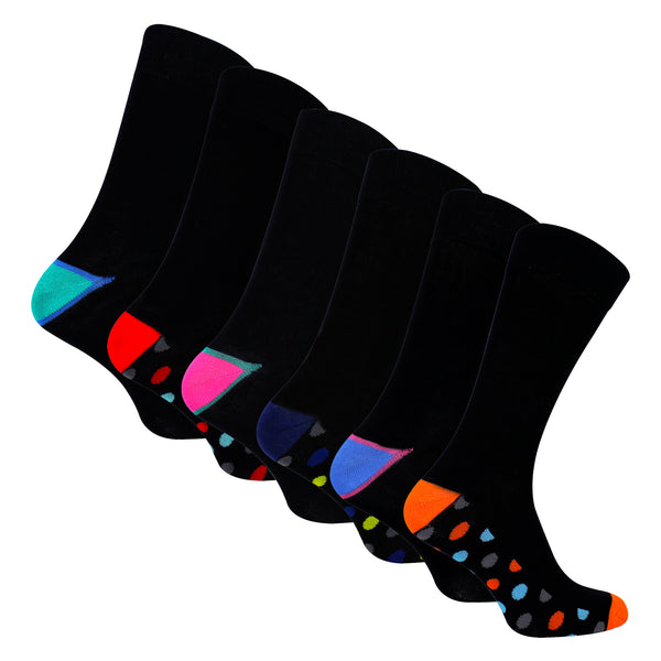 sock snob 6 Pack Mens Bamboo Design Socks - Soft Breathable Everyday Patterned Fit