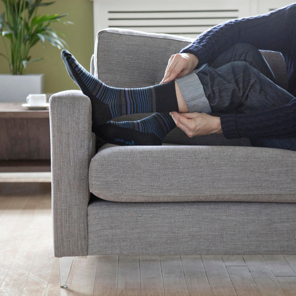 Sock Snob 6 Pack Mens Loose Top Plain Coloured Cotton Socks