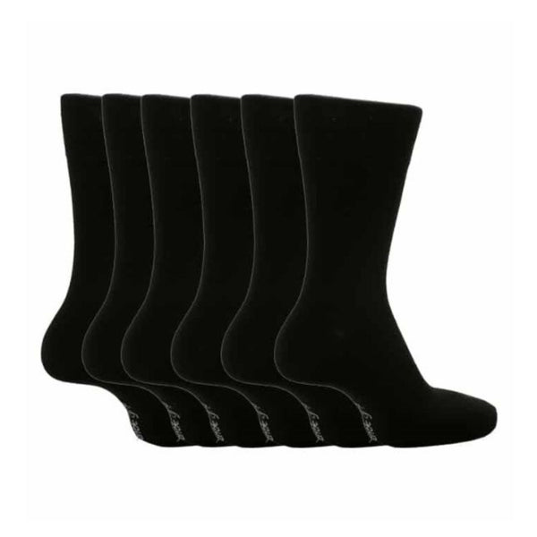 sock snob 6 Pack Mens Loose Top Plain Coloured Cotton Socks