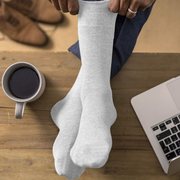 sock Snob 6 Pack Mens Non Elastic Cotton Diabetic Socks With Seamless Toe