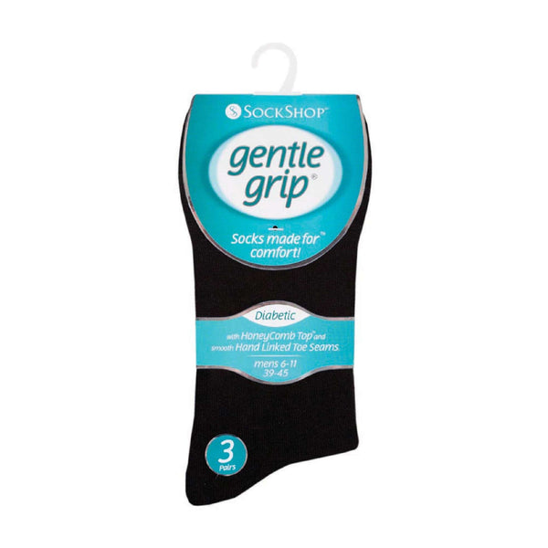 Sock Snob 6 Pack Mens Non Elastic Soft Top Cotton Diabetic Socks