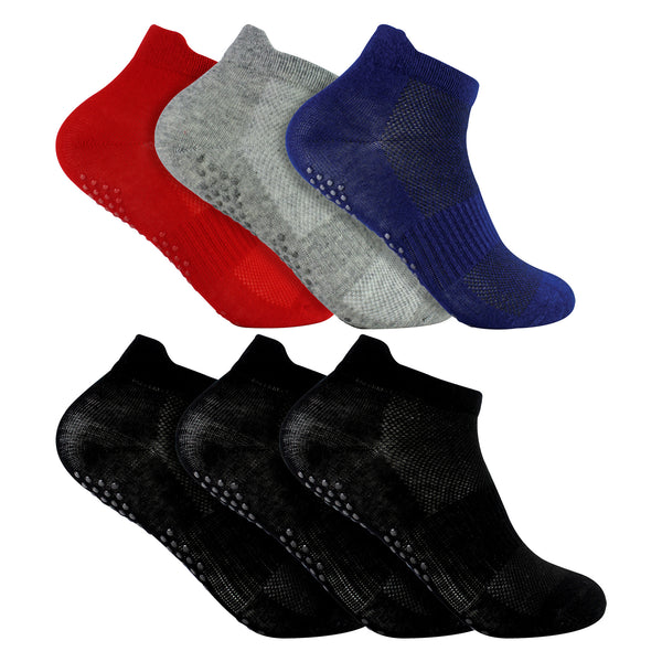 Sock Snob 6 Pairs Non Slip Socks For Boys | Gym Yoga Dancing Socks With Grips