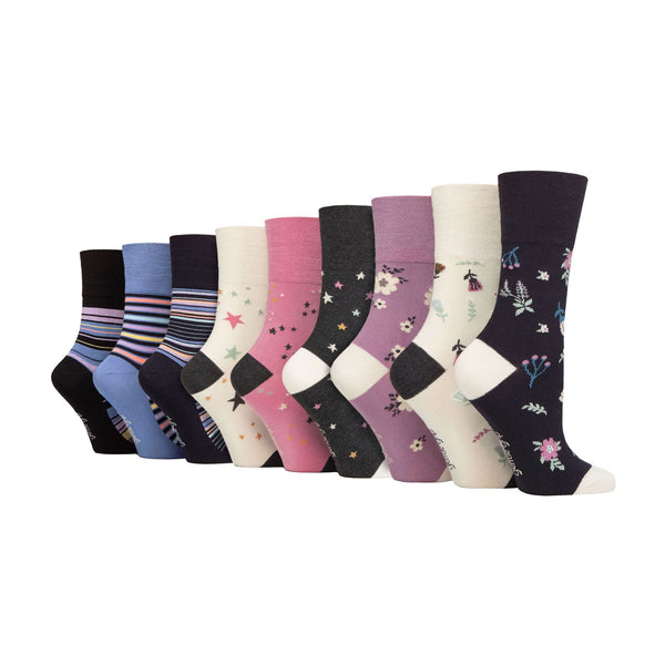 Sock Snob 9 Pack Ladies Soft Breathable Bamboo Non Elastic Dress Socks
