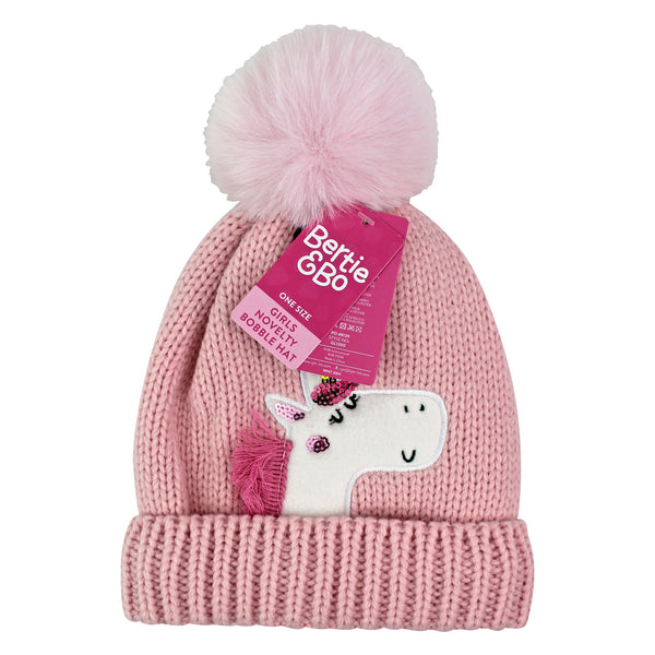 Sock Snob Kids Unicorn Beanie Hat With Pom Pom | Boys & Girls Winter Hat With Bobble