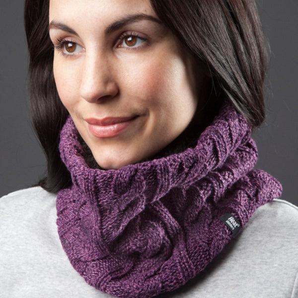 Sock Snob Ladies Cable Knit Winter Fleece Lined Thermal Neck Warmer