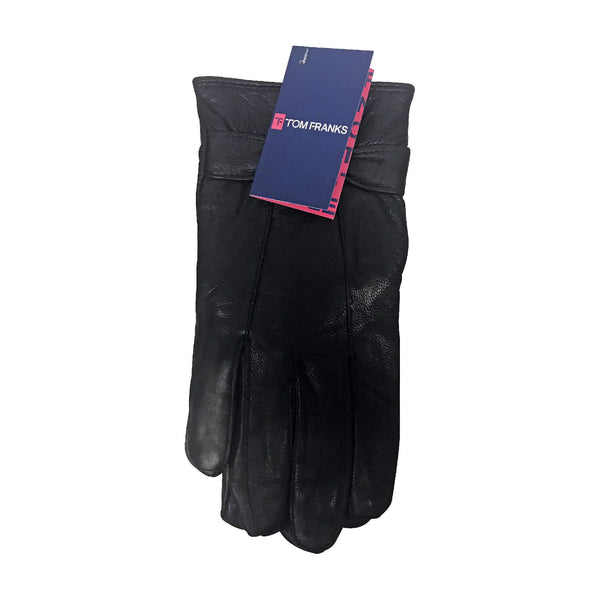 Sock Snob Ladies Fleece Lined Warm Leather Gloves With Bow