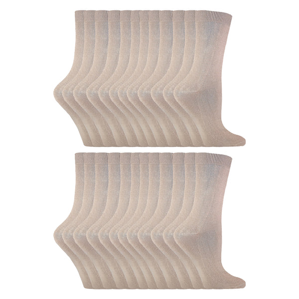 sock snob Ladies Plain Coloured Cotton Rich Dress Socks (Multipack Options)