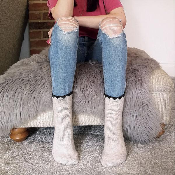 Sock Snob Ladies Warm Alpaca Wool Blend Boot Socks (Multipack Options)