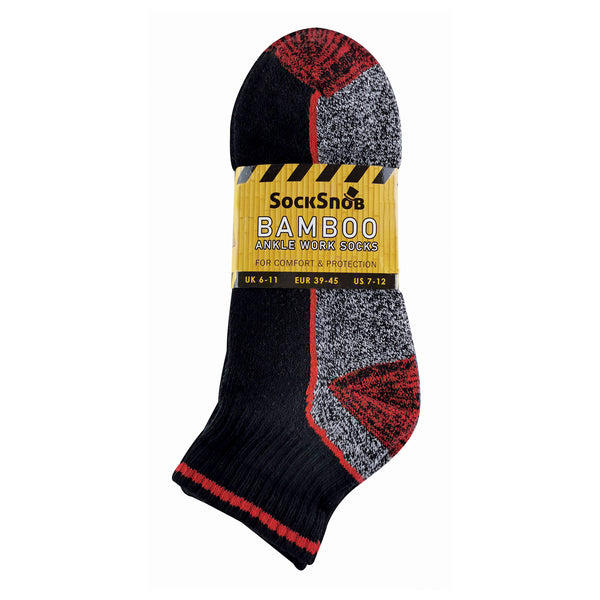 Sock Snob Mens Ankle Soft Breathable Bamboo Work Socks For Summer (Multipack Options)