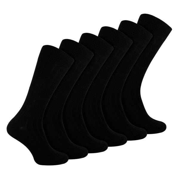 sock snob Mens Plain Coloured Cotton Rich Ribbed Dress Socks