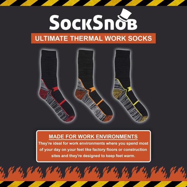 Sock Snob Mens Thermal Ultimate Cotton Rich Work Socks