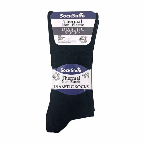 Sock Snob Mens Thin Non Elastic Thermal Diabetic Socks (Multipack Options)