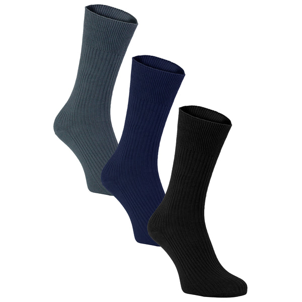 Sock Snob Mens Thin Soft 100% Cotton Non Elastic Dress Socks (Multipack Options)