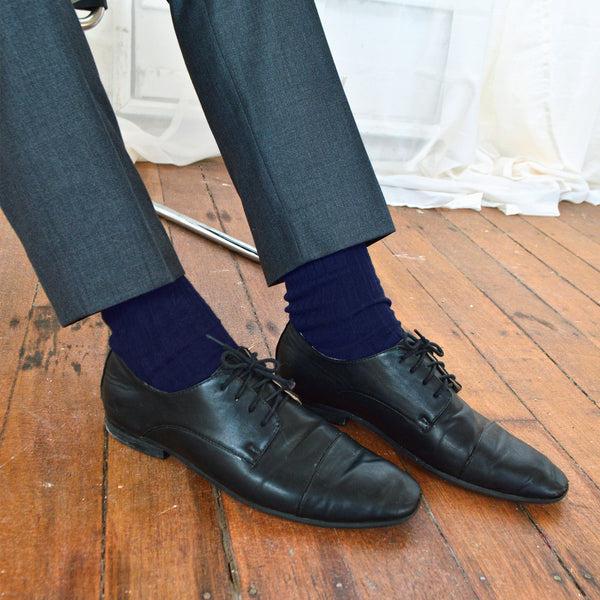 Sock Snob Mens Thin Soft 100% Cotton Non Elastic Dress Socks (Multipack Options)