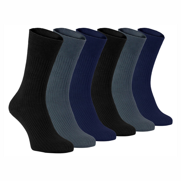 sock snob Mens Thin Soft 100% Cotton Non Elastic Dress Socks (Multipack Options)