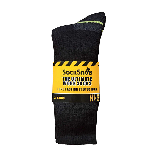 Sock Snob Mens Ultimate Cotton Work Socks For Steel Toe Boots (Multipack Options)