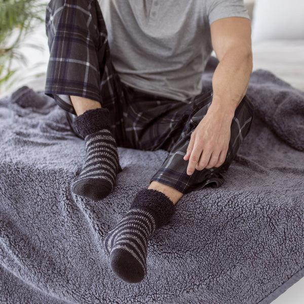 Sock Snob Mens Warm Luxury Fleece Lined Thermal Lounge Bed Socks