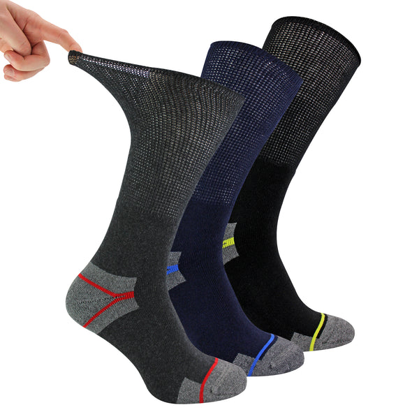 sock snob Multipack Mens Diabetic Work Socks | Non Elastic Breathable Diabetic Socks