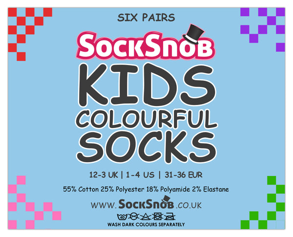 Sock Snob Multipack Of Kids Cotton Rich Socks | School Socks For Boys & Girls