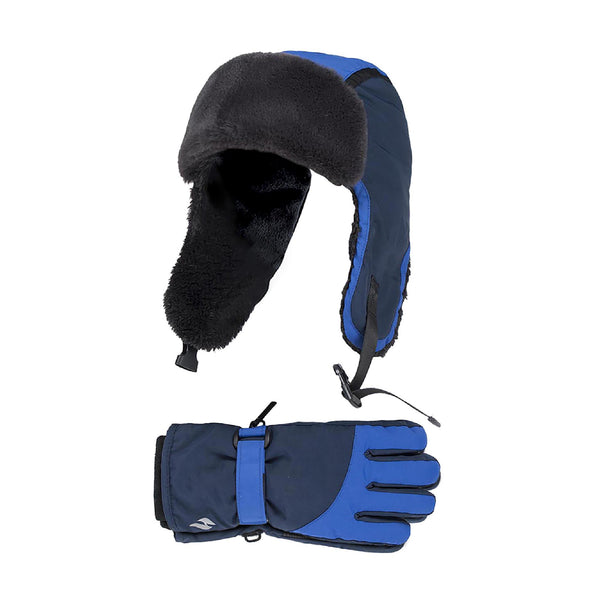 sock snob Kids Ski Gloves and Trapper Hat Set