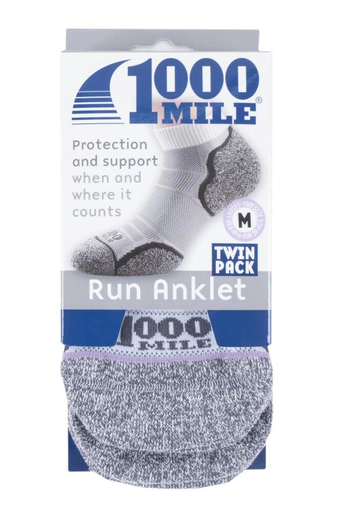 sockshop 1000 MileMens & Womens Anklet Running Socks 2-Pair
