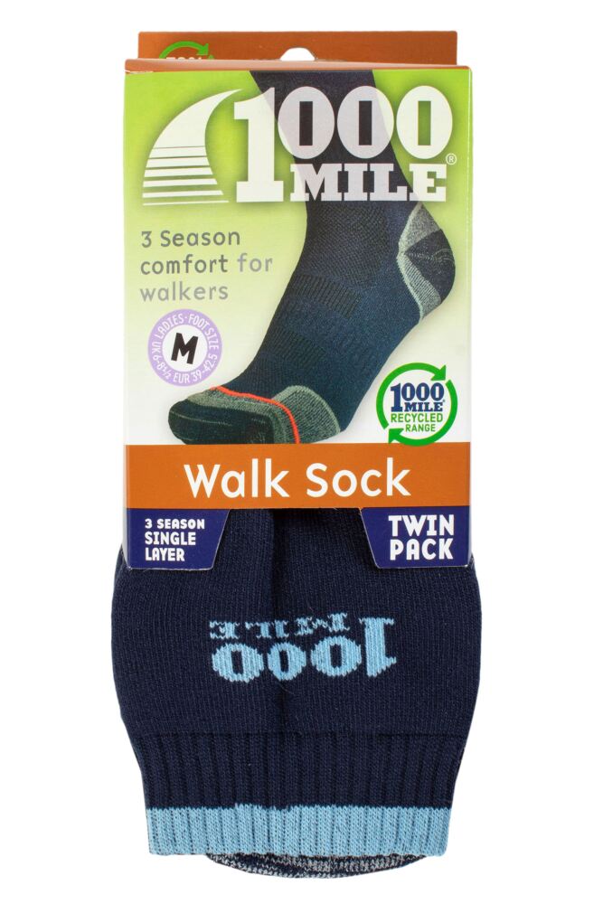 sockshop 1000 MileMens & Womens Repreve Nylon Walk Sock 2-Pair