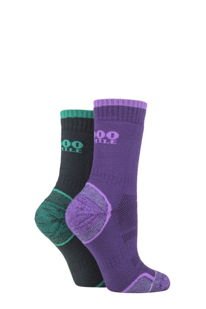 Sockshop 1000 MileMens & Womens Single Layer Walking Socks 2-Pair