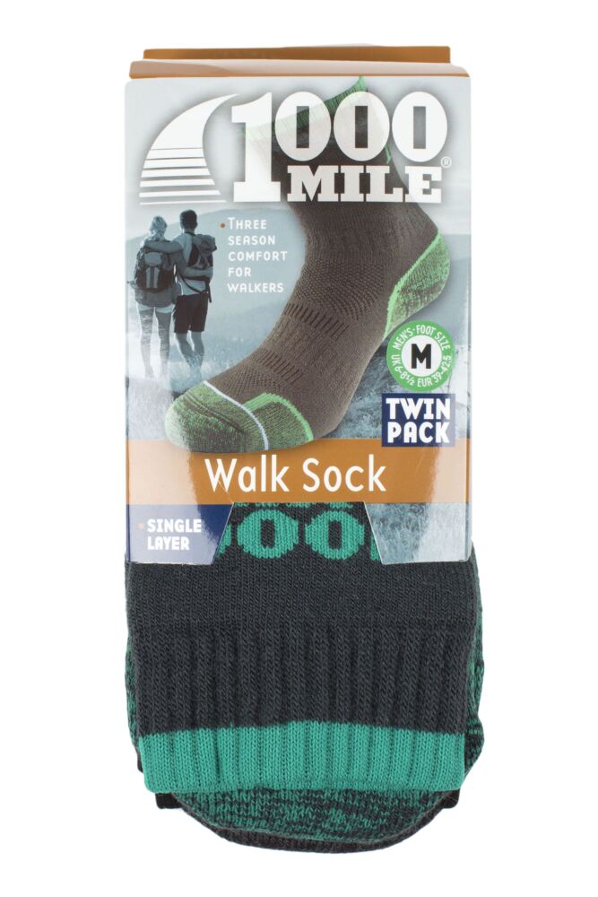 sockshop 1000 MileMens & Womens Single Layer Walking Socks 2-Pair