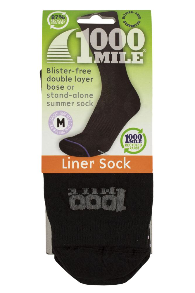 sockshop 1000 MileWomens Recycled Polyester Blister-free Double Layer Liner Socks