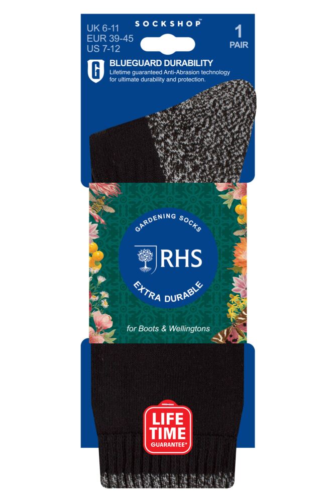 Sockshop BlueGuardMens Cotton Royal Horticultural Society Gardening Boot Socks