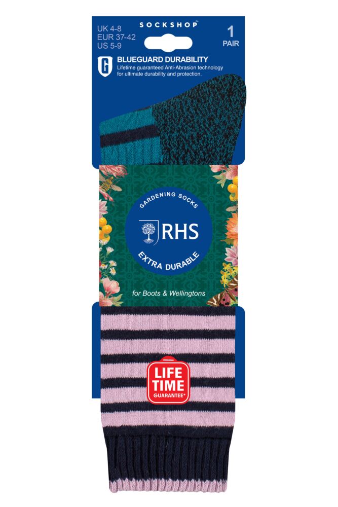 sockshop BlueGuardWomens Cotton Royal Horticultural Society Gardening Long Boot Socks