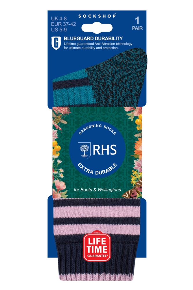 sockshop BlueGuardWomens Cotton Royal Horticultural Society Gardening Boot Socks