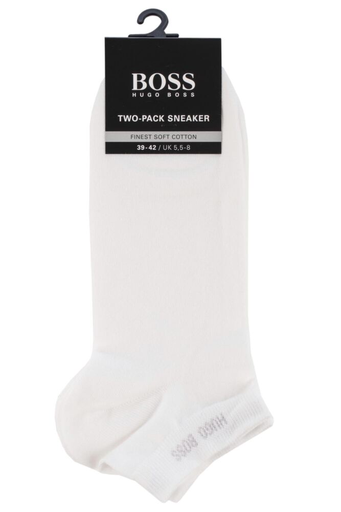 sockshop BOSSMens Cotton Plain Sneaker Socks 2-Pair