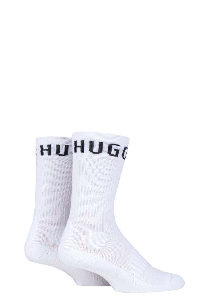 Sockshop BOSSMens Cotton Plain Sports Crew Socks 2-Pair