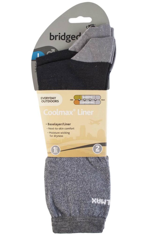 sockshop BridgedaleMens Coolmax Liners for Extra Comfort & Dryness 2-Pair