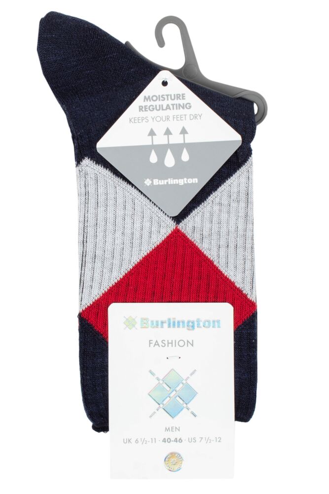 sockshop BurlingtonMens Cotton Active Rhomb Sports Socks