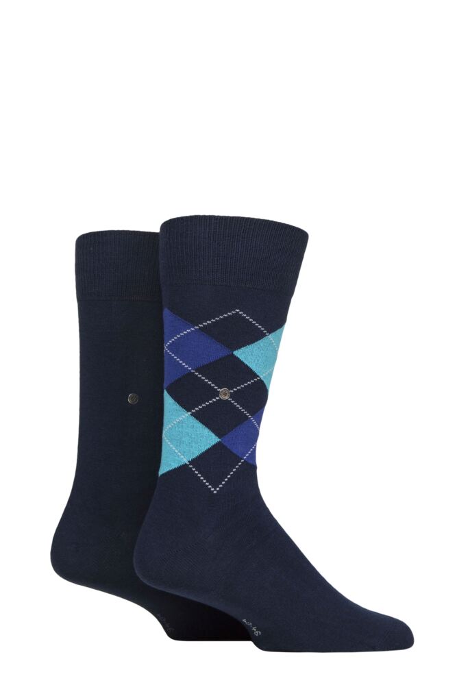 Sockshop BurlingtonMens Cotton Everyday Plain & Argyle Socks 2-Pair